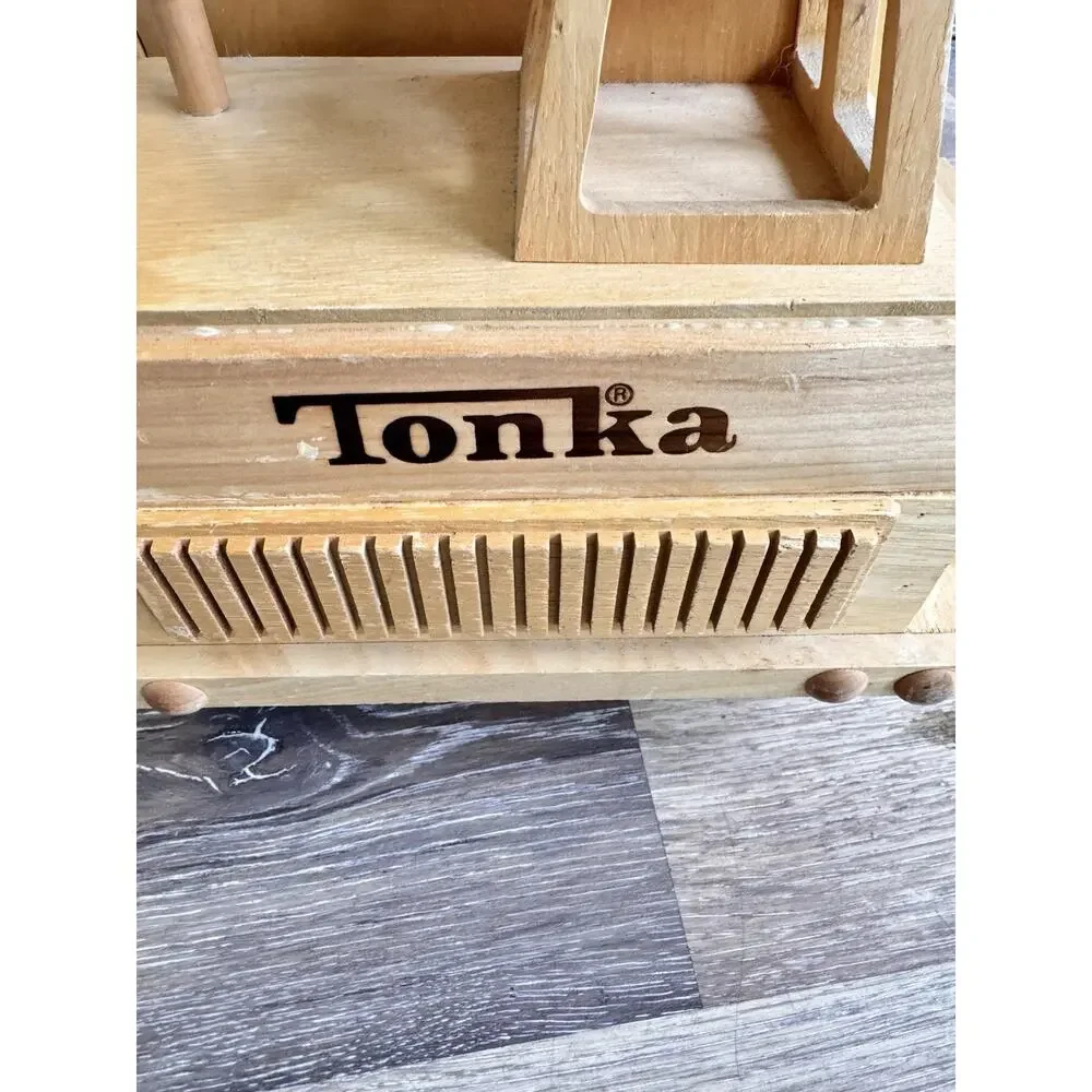 Vintage Tonka Wooden Dump Truck Handcrafted Display Toy Collectible - 19x12”